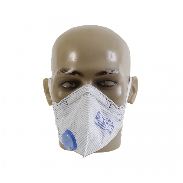 Respirador descartável PFF2 azul e branco com válvula - AIR SAFETY