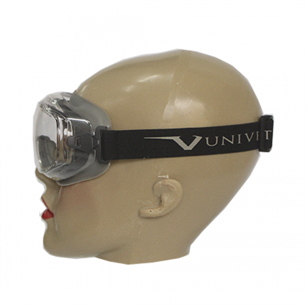 Óculos de segurança 620UP ampla visão cinza com elástico anti-risco e antiembaçante incolor - UNIVET