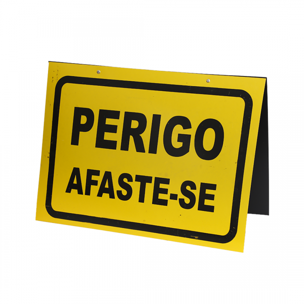 Cavalete placa dupla 34X47CM PERIGO AFASTE-SE